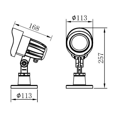 IBERLAMP COBRA Proyector de Jardín 12W