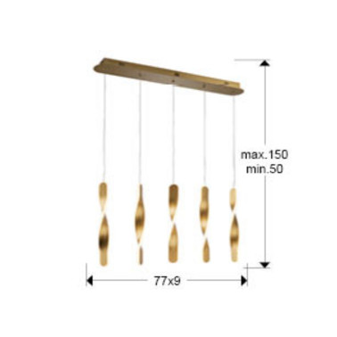 SCHULLER TWIST Colgante Lineal 5L Oro