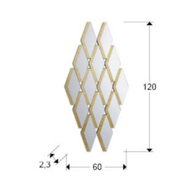 SCHULLER ROMULO 60x120 Espejo Pan de Oro