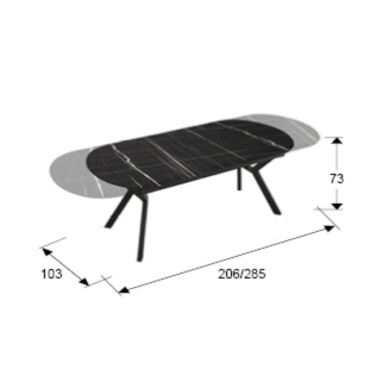 SCHULLER ANTEA Mesa Comedor Extensible Negro