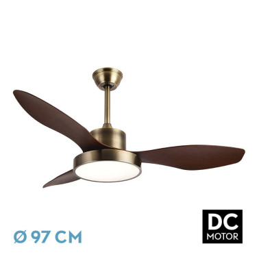 FABRILAMP HAYATE 97CM Ventilador Cuero/Roble