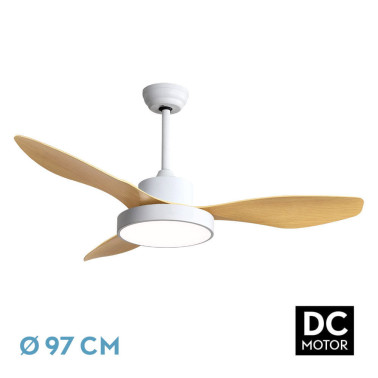 FABRILAMP HAYATE 97CM Ventilador Blanco/Haya