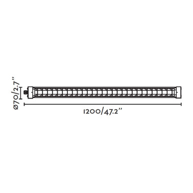 FARO SCUBA LOUVER 1200 Plafón Negro 36W