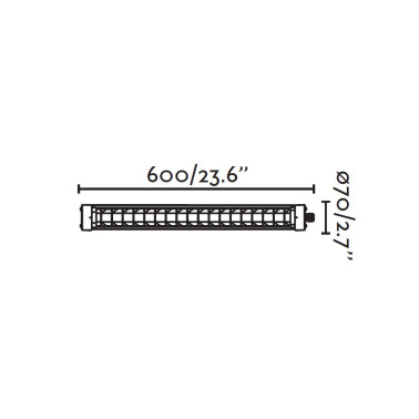 FARO SCUBA LOUVER 600 Aplique Negro 20W