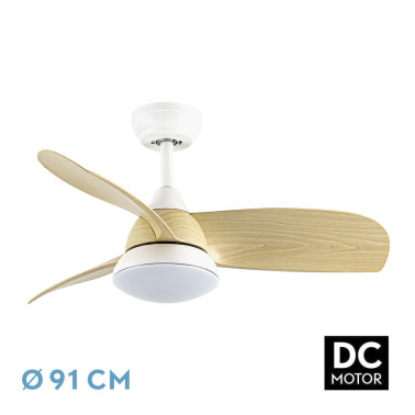 FABRILAMP ATOMO Ø91 Ventilador Blanco/Haya