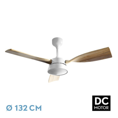 FABRILAMP ESTIO 132CM Ventilador Blanco/Madera