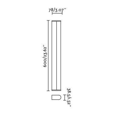 FARO TIDE 600 Aplique de Baño Negro