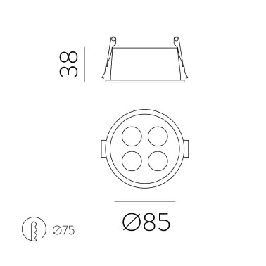 ACB INVISIBLE Empotrable Circular Blanco