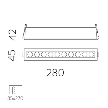 ACB INVISIBLE 280 Empotrable Negro