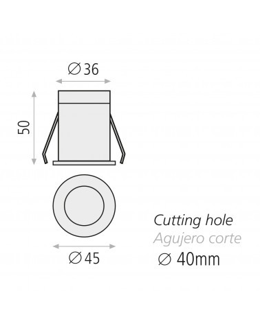 ACB DOT Empotrable de Techo Blanco 2700K