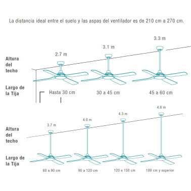 MARTEC Tija 90cm Blanco DC