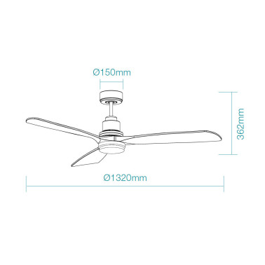 MARTEC MENORCA LED DC Ventilador Negro