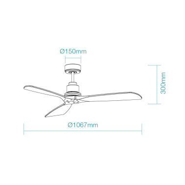 MARTEC MINI MALLORCA DC Ventilador Níquel