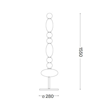 IDEAL LUX LUMIERE Pie de Salón de Vidrio