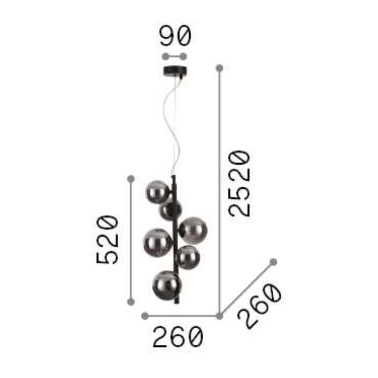 IDEAL LUX PERLAGE SP6 Colgante Fumé