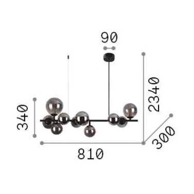 IDEAL LUX PERLAGE SP10 Colgante Fumé