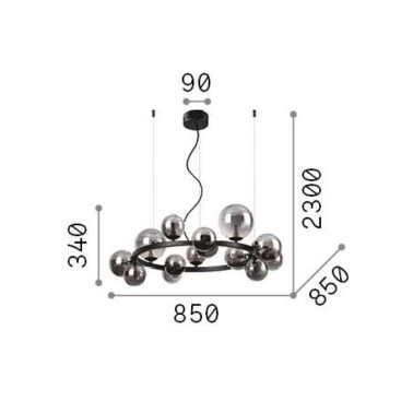 IDEAL LUX PERLAGE SP14 Colgante Fumé