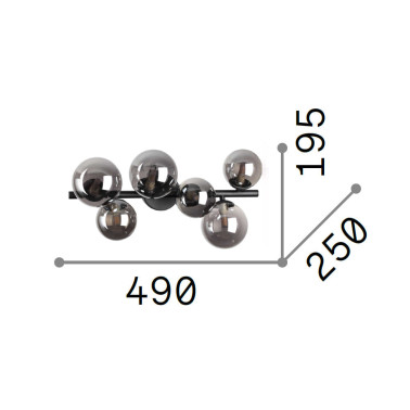 IDEAL LUX PERLAGE PL6 Plafón Fumé