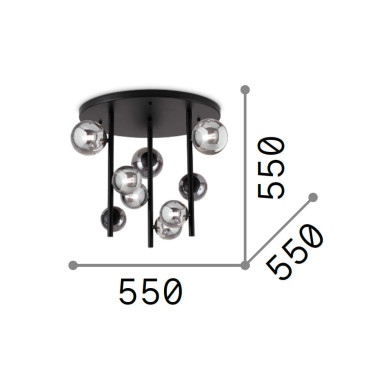 IDEAL LUX PERLAGE PL9 Plafón Fumé