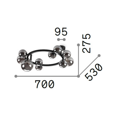 IDEAL LUX PERLAGE PL10 Plafón Fumé