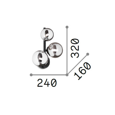 IDEAL LUX PERLAGE AP3 Aplique Fumé