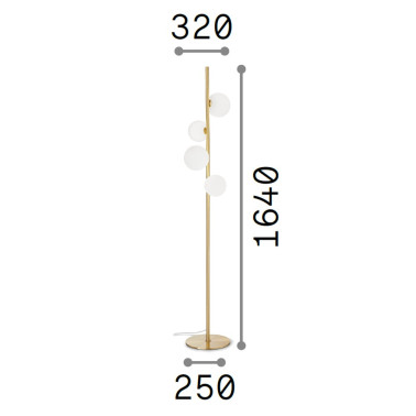 IDEAL LUX PERLAGE PT4 Lámpara de Pie Ámbar