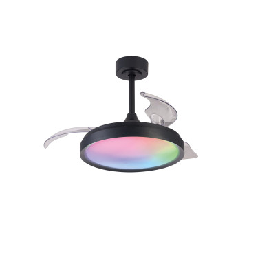 MANTRA SIBERIA Mini Plafón Ventilador Negro RGB