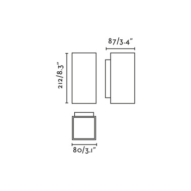 FARO KOV SQ 2L Aplique Negro 3000K 34º/14º