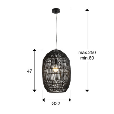 SCHULLER TIZNE 470 Lámpara Colgante Negro