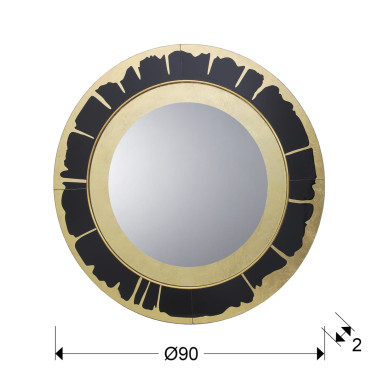 SCHULLER OCASO Ø90 Espejo Pan de Oro-Negro