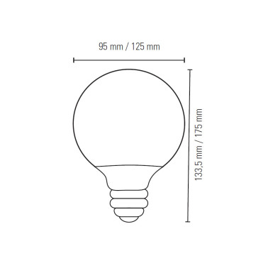 LIGHTED Bombilla Globo Ámbar 7W 2700K D95