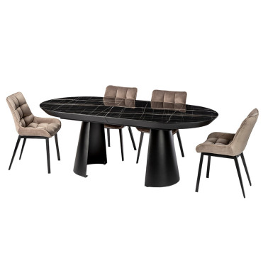 SCHULLER CAPRI Mesa Comedor Extensible Negro