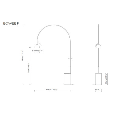 B.LUX BOWEE F Pie de Salón Turquesa