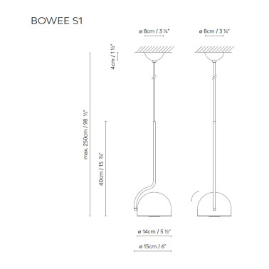 B.LUX BOWEE S1 Colgante Turquesa