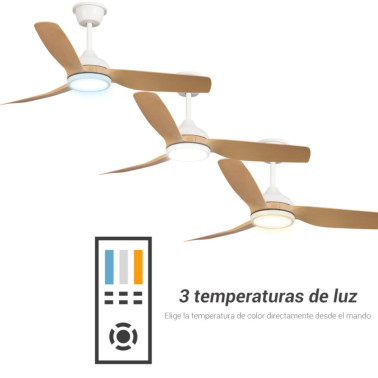 SULION DANA Ventilador Blanco-Madera IP66