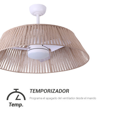 SULION GEMA Ventilador con Pantalla de Yute