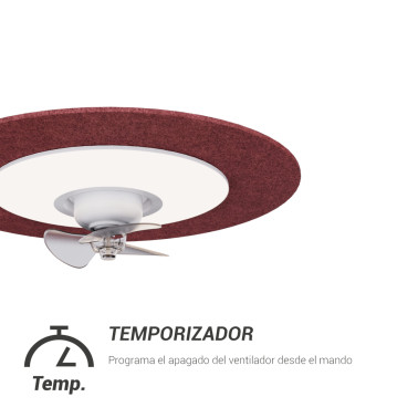 SULION FONO Plafón Ventilador Burdeos