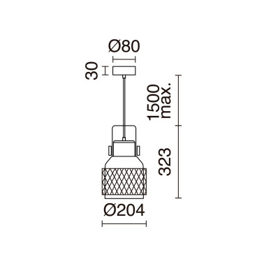 EXO LIGHTING TOSCA 204 Colgante Negro