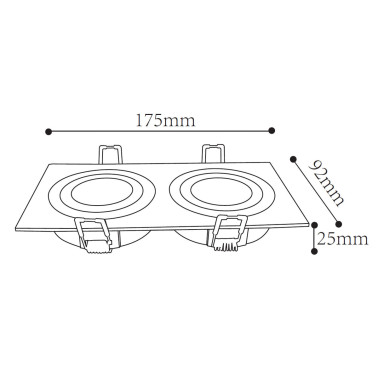 LIGHTED Empotrable Doble Blanco GU10