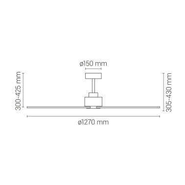 SULION ANNE Ventilador Blanco-Madera Oscura