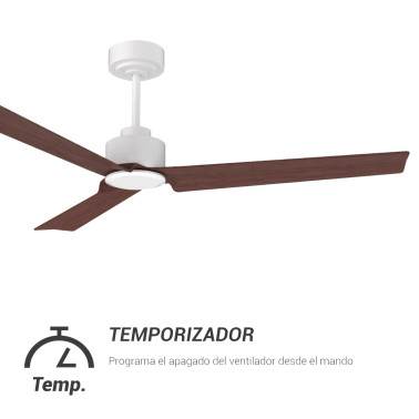 SULION ANNE Ventilador Blanco-Madera Oscura