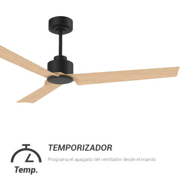 SULION ANNE Ventilador Negro-Madera Clara