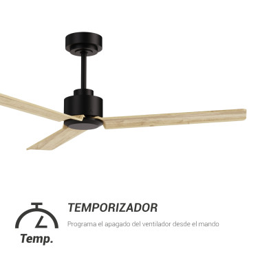 SULION ANNE Ventilador Negro Madera Natural Clara