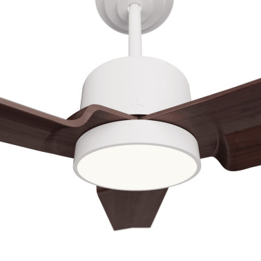 SULION ANNE LUZ Ventilador Blanco-Madera Oscura