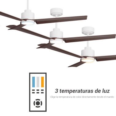 SULION ANNE LUZ Ventilador Blanco-Madera Oscura