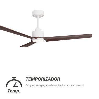 SULION ANNE LUZ Ventilador Blanco-Madera Oscura