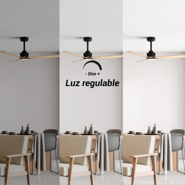 SULION ANNE LUZ Ventilador Negro-Madera