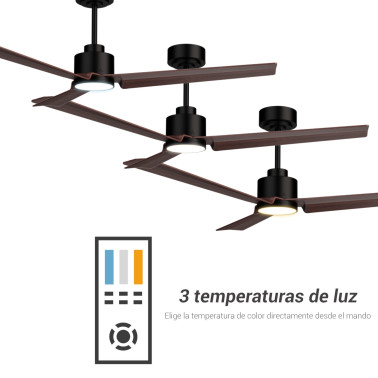 SULION ANNE LUZ Ventilador Negro-Madera Oscura