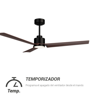SULION ANNE LUZ Ventilador Negro-Madera Oscura