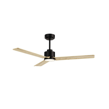 SULION ANNE LUZ Ventilador Negro Madera Natural